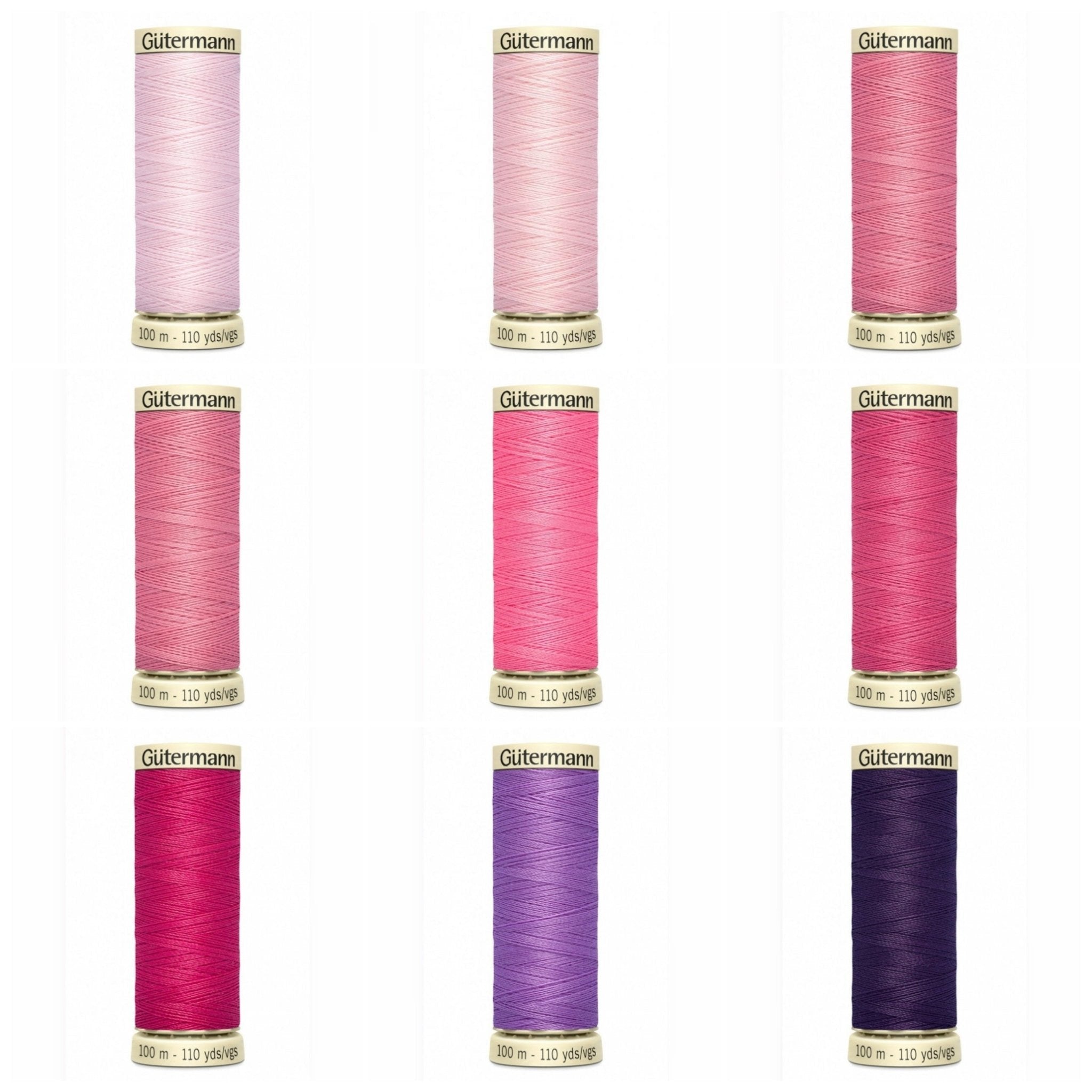 Gutermann Sew All 100m Thread - Pink & Purple – The Fabric Counter