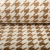 Houndstooth Sherpa Teddy Fleece - Camel - The Fabric Counter