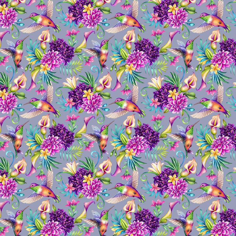 Hummingbird - Digital Cotton Print - The Fabric Counter