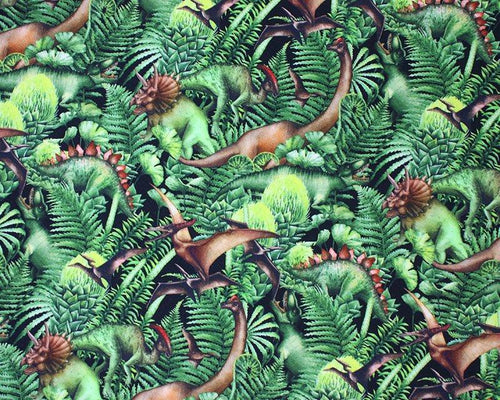 Jurassic Dinosaur Digital Cotton Print - The Fabric Counter