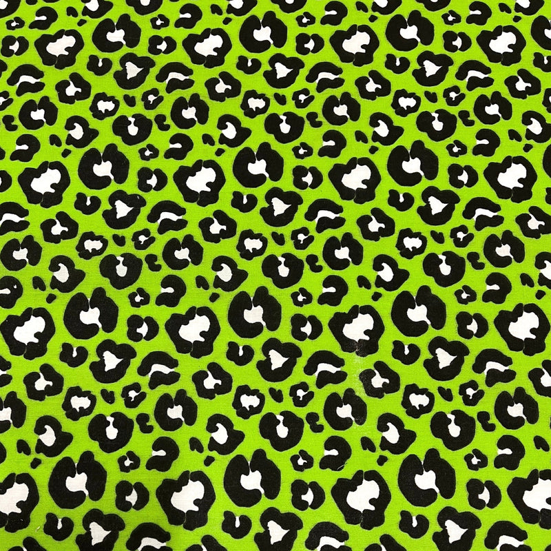 Leopard print Polycotton - Green - The Fabric Counter