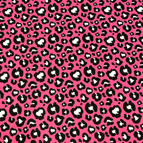 Leopard print Polycotton - Pink - The Fabric Counter