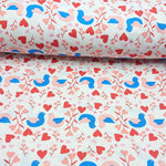 Love Birds - Printed Jersey - The Fabric Counter