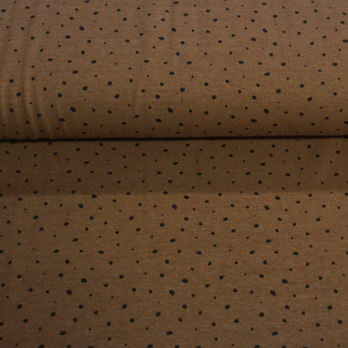 Mocha Spot - Cotton Jersey - The Fabric Counter