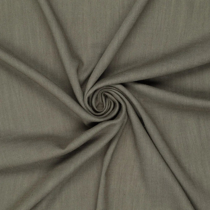 Nova Linen Viscose Mix - Khaki - The Fabric Counter