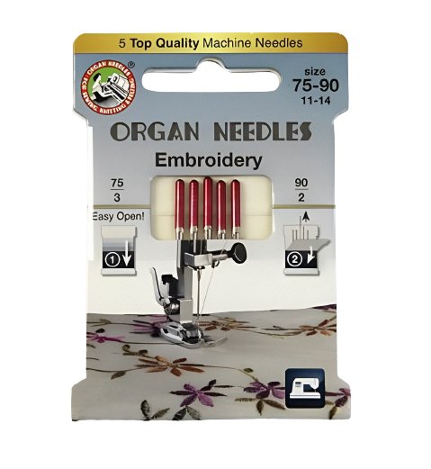Organ Machine Needles: Embroidery 75-90 - The Fabric Counter