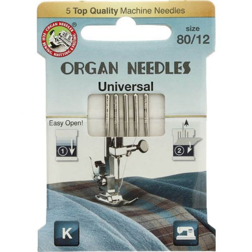 Organ Machine Needles: Universal 80/12 - The Fabric Counter