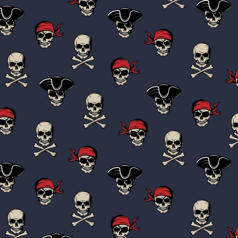 Pirate Skull - Soft Sweat Cotton Jersey - The Fabric Counter