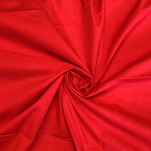 Plain Polycotton - Red - The Fabric Counter