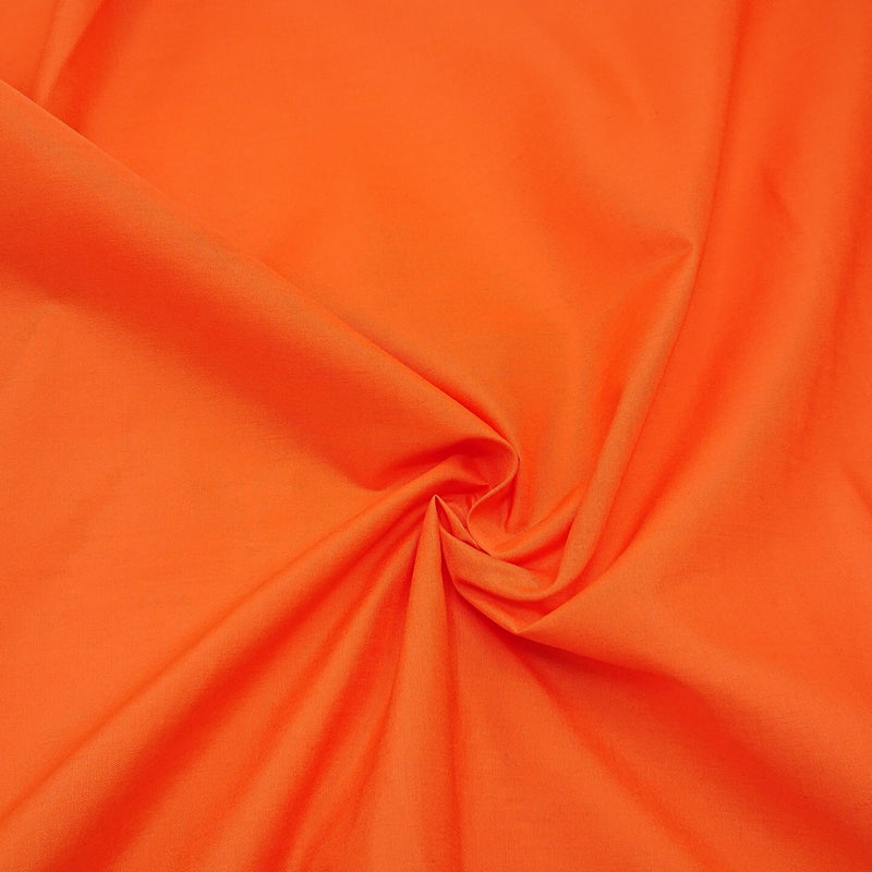 Plain Polycotton - Tangerine - The Fabric Counter