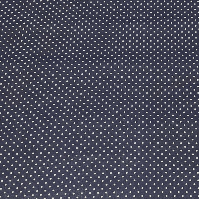 Polka Dot print Polycotton - Navy - The Fabric Counter