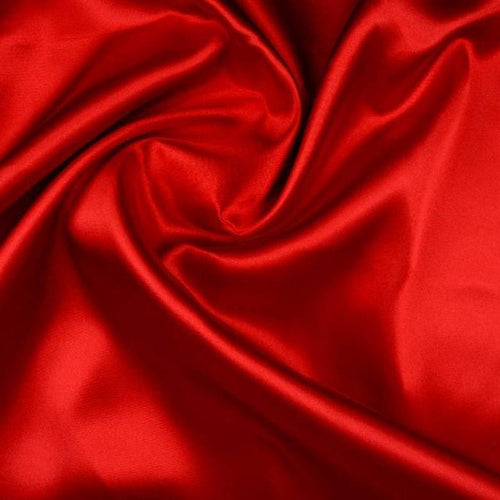 Poly Satin - Red - The Fabric Counter