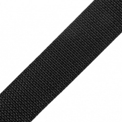 Polypropylene Webbing 25mm - Black - The Fabric Counter