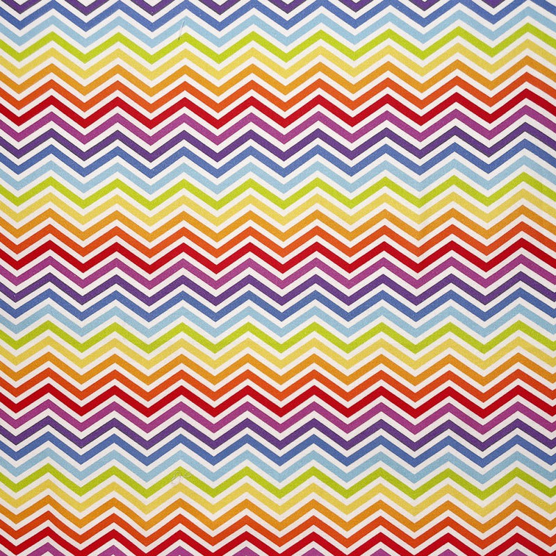 Rainbow Chevron - Digital Cotton Print - The Fabric Counter