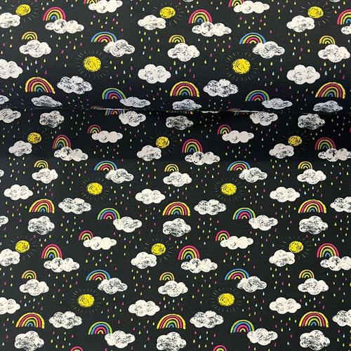 Rainbow Printed Cotton Jersey - The Fabric Counter