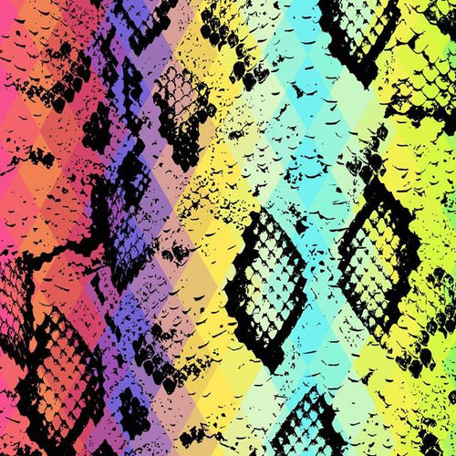 Rainbow Snakeskin Digital Cotton Print - The Fabric Counter