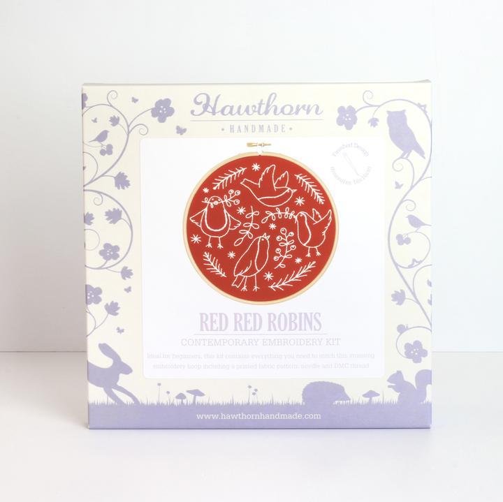 Red Robin Embroidery Kit - The Fabric Counter