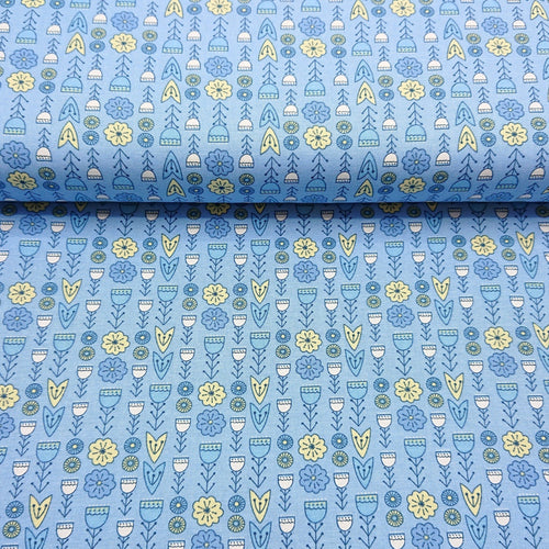 Retro Floral Cotton Print - The Fabric Counter