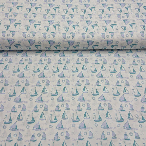 Sailboat Cotton Print - The Fabric Counter