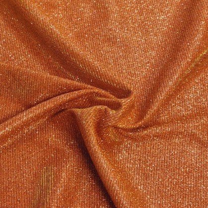 Shimmer Glitter Jersey - Orange (Col 22) - The Fabric Counter