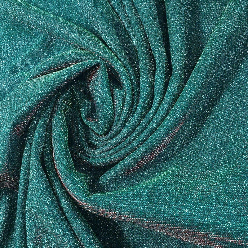 Shimmer Glitter Jersey - Teal (Col 13 ) - The Fabric Counter