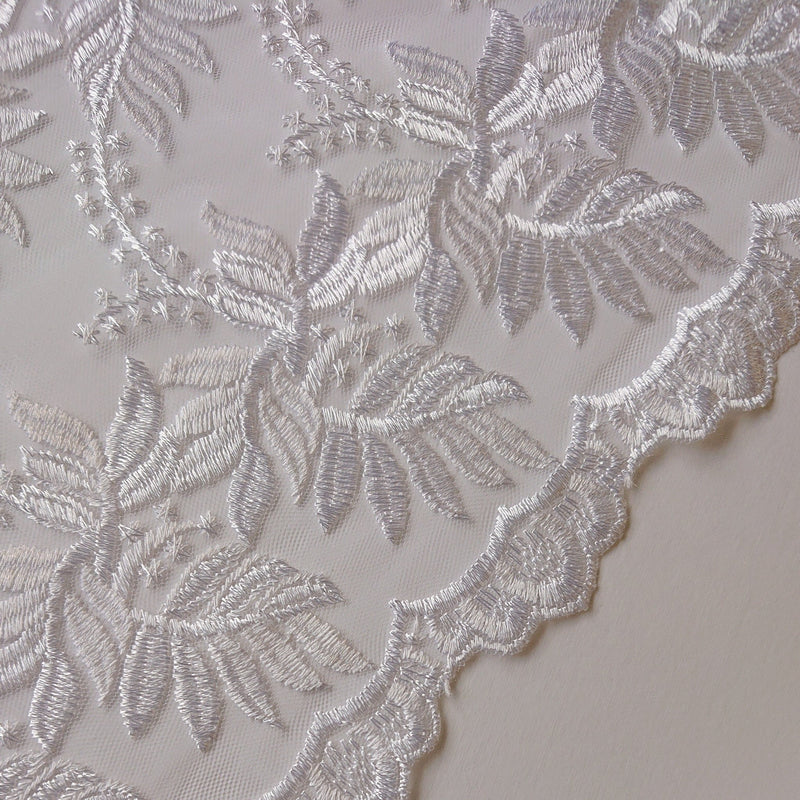 Sinead Embroidered Lace - White