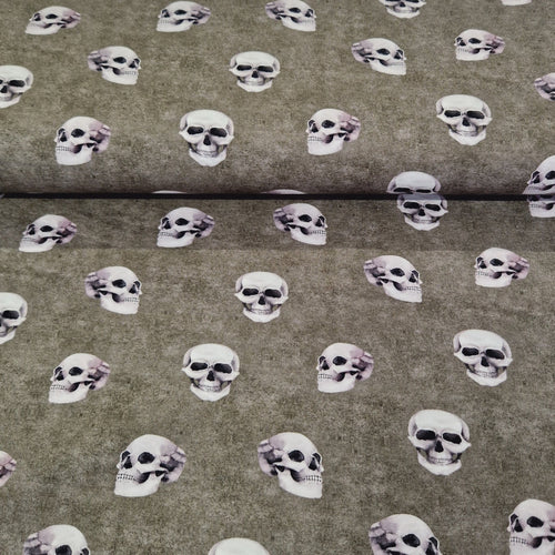 Skull Print - GOTS Organic Cotton Jersey - The Fabric Counter