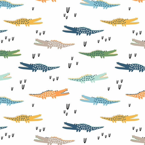 Soft Sweat Cotton Jersey - Colourful Crocodile - The Fabric Counter