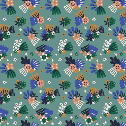Soft Sweat Cotton Jersey - Flower - The Fabric Counter