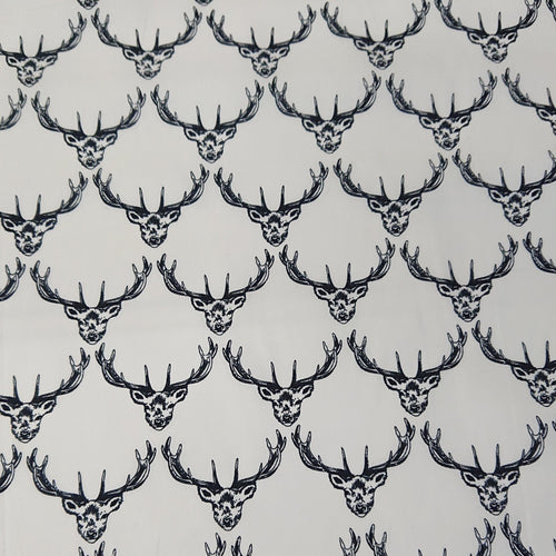 Stag Cotton Print - Ivory - The Fabric Counter