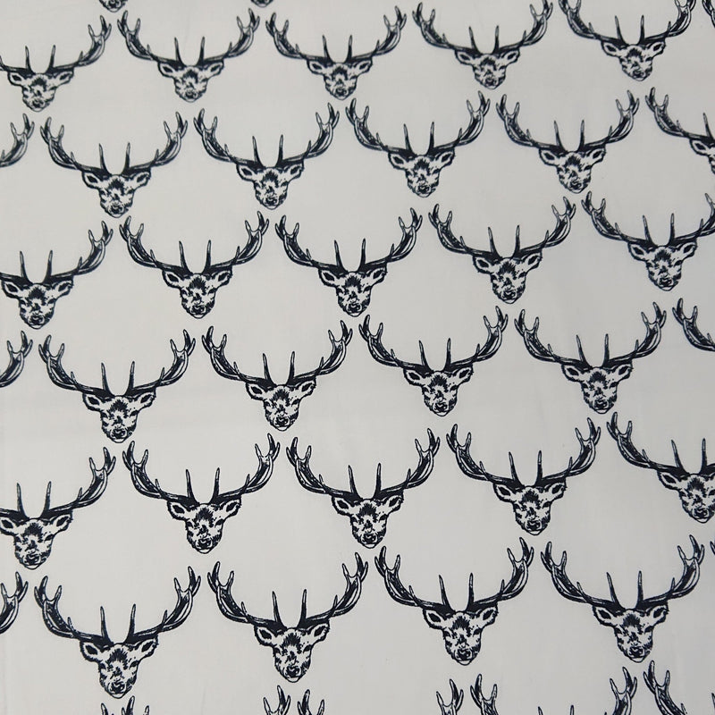 Stag Cotton Print - Ivory - The Fabric Counter