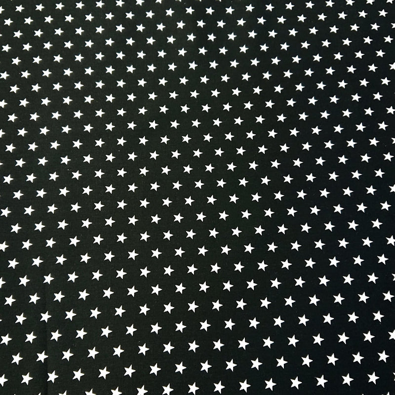 Star Cotton Print - Black - The Fabric Counter