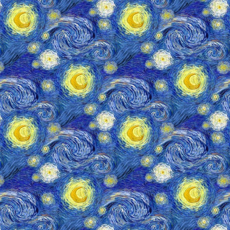 Starry Night - Digital Cotton Print - The Fabric Counter