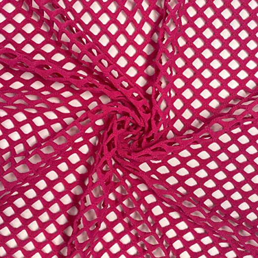 Stretch Fishnet - Cerise - The Fabric Counter