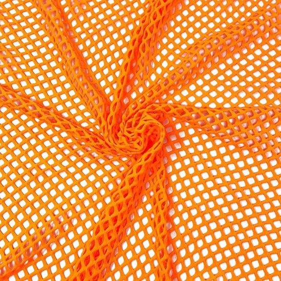 Stretch Fishnet - Orange - The Fabric Counter