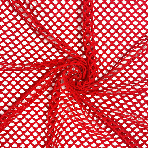 Stretch Fishnet - Red - The Fabric Counter