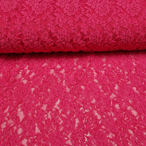Stretch Lace - Cerise - The Fabric Counter