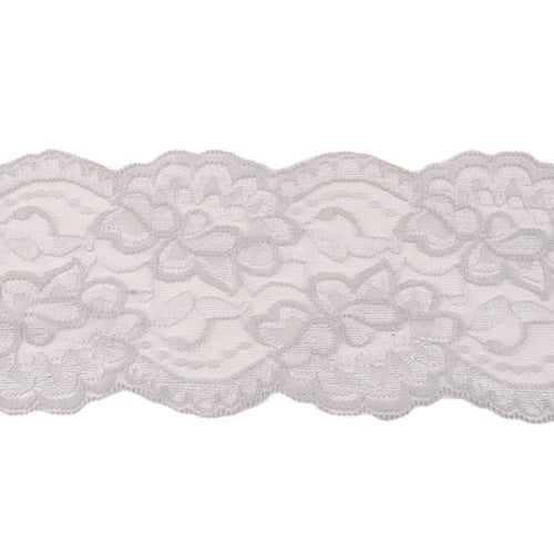 Stretch Lace Trim - Grey - The Fabric Counter