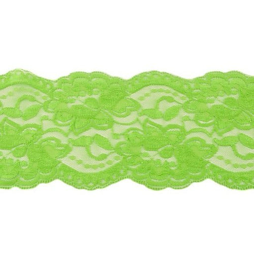Stretch Lace Trim - Lime - The Fabric Counter