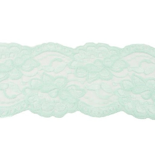 Stretch Lace Trim - Mint - The Fabric Counter