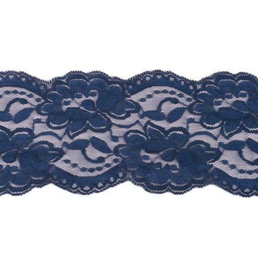 Stretch Lace Trim - Navy - The Fabric Counter