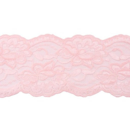 Stretch Lace Trim - Pink - The Fabric Counter