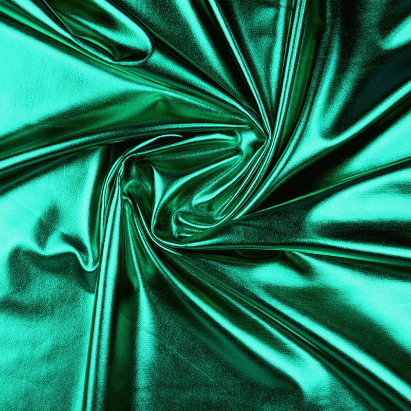 Stretch Lamé - Emerald - The Fabric Counter