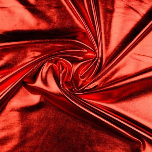 Stretch Lamé - Red - The Fabric Counter