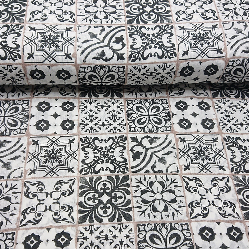 Tile Print Cotton - The Fabric Counter
