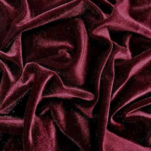 Triple Crown Spandex Velvet - Bordeaux - The Fabric Counter