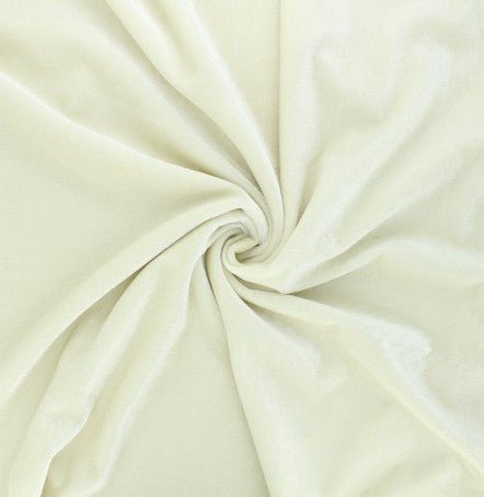 Triple Crown Spandex Velvet - Cream - The Fabric Counter