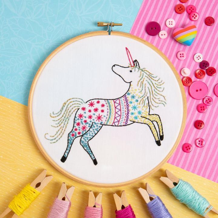 Unicorn Embroidery Kit - The Fabric Counter