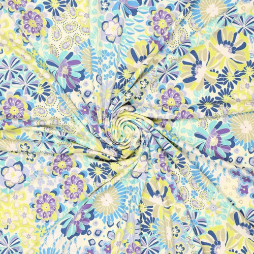 Viscose Jersey - Floral - The Fabric Counter