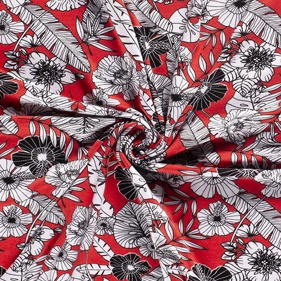 Viscose Jersey - Flower - The Fabric Counter